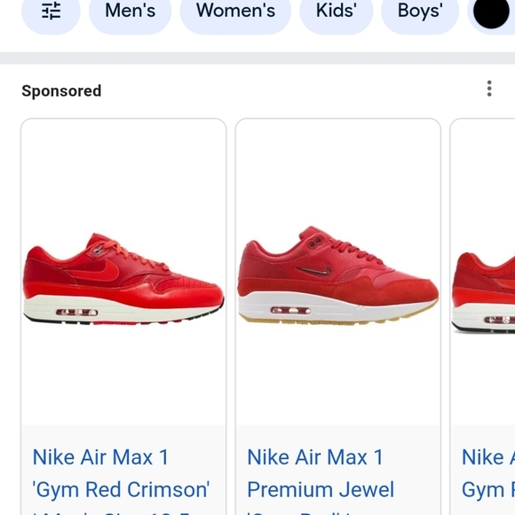 Nike Air Max 1 Men's  12.5 Shoes HQ3607 687 Gym Red/University Red/Light Crimson - Picture 9 of 9